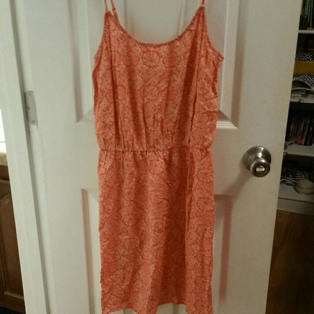 Orange spaghetti strap dress